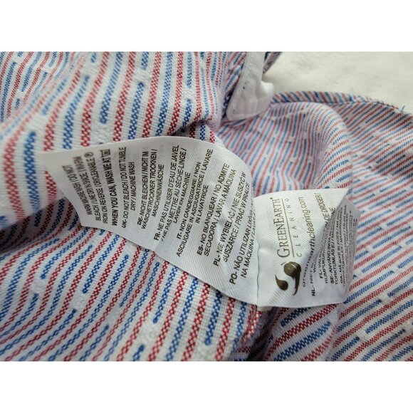 Boden Mens Striped Long Sleeve Button-Down Shirt Small Regular Fit Blue/Red - Picture 4 of 8